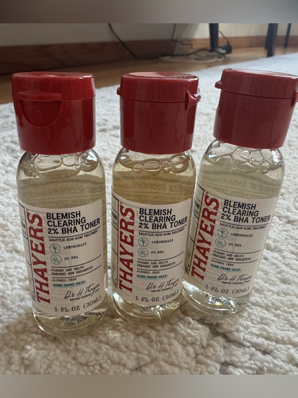 Set of 3 Thayers Blemish Clearing 2% BHA Toner 1 Fl oz/ 30ml